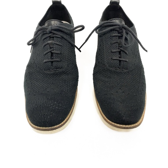 Cole Haan Men's Original Grand OG Knit Wingtip Oxford Shoes, Black Ivory - 9.5 - Picture 4 of 11